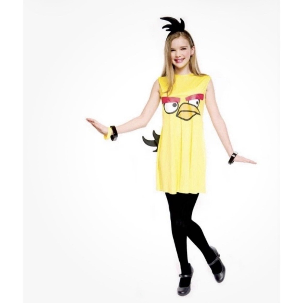 NIB PMG Girls Yellow Bird Costume Angry Birds Dress & Headpiece - Sz 14-16